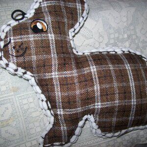 Bunny Rabbit Plush AKC Brown Plaid Toy